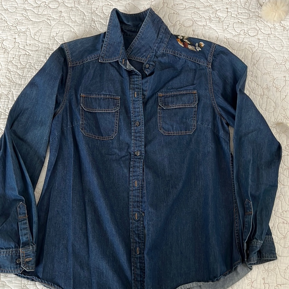 Pendleton embroidered chambray denim shirt